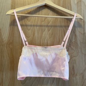 Silk Pink Cami with Lace Detail